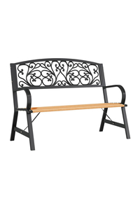 Product Παγκάκι Κήπου Μεταλλo/Ξύλο Μαύρο 120x56x87cm Garden Line MEB2934 base image