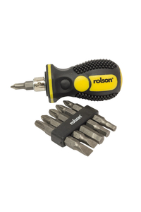 Product Stubby Screwdriver With Bits Set 7 Pcs Rolson base image