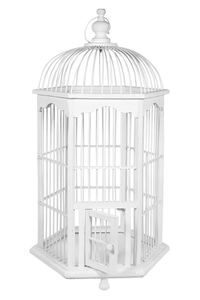 Product Wooden Decorative Hexagonal Cage 33x29x59cm base image