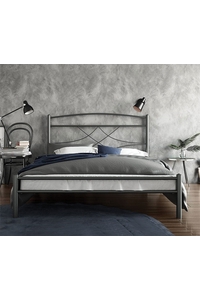 Product Κρεβάτι Μονό 90x190cm Μεταλλικό Σφυρήλατο Γκρι "Emma" base image