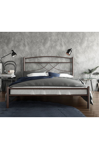 Product Κρεβάτι Ημίδιπλο 110x190cm Μεταλλικό Σφυρήλατο Καφέ "Emma" base image