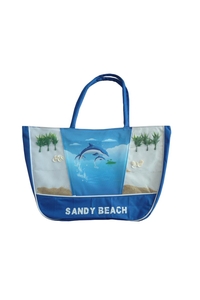 Product Τσάντα Θαλάσσης Μπλε "Δελφίνια" base image