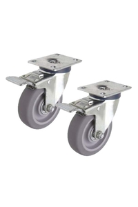 Product Ρόδες Περιστρεφόμενες Γκρι 75mm Με Φρένο 2 τεμ base image