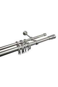 Product Metal Telescopic Double Curtain Rod Nickel Mat 1.40-2.50m A2/03D base image