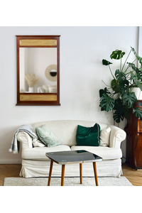 Product Wooden Mirror With Decorative Wicker 70x112cm 884368 base image