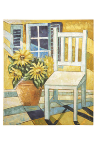 Product Πίνακας Ζωγραφικής Σε Καμβά 76x91cm "Καρέκλα-Λουλούδια" base image