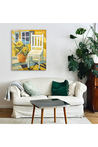 Product Πίνακας Ζωγραφικής Σε Καμβά 76x91cm "Καρέκλα-Λουλούδια" base image