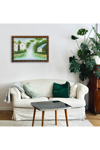 Product Πίνακας Ζωγραφικής Σε Καμβά Με Κορνίζα 100x70cm "Σπίτια Σε Ποτάμι Ι" base image