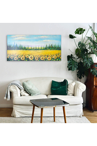 Product Πίνακας Με Εκτύπωση Σε Καμβά 150x70cm "Λιβάδι Με Ηλιοτρόπια" base image