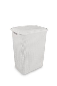 Product Καλάθι Απλύτων Πλαστικό Rattan 30Lt  Λευκό base image