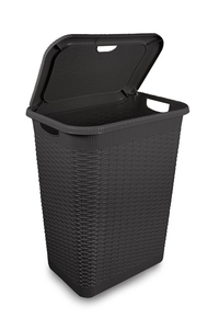 Product Καλάθι Απλύτων Πλαστικό Rattan 50Lt Ανθρακί base image