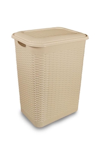 Product Καλάθι Απλύτων Πλαστικό Rattan 50Lt Μπεζ base image