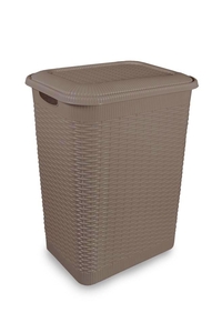 Product Καλάθι Απλύτων Πλαστικό Rattan 50Lt Καφέ base image