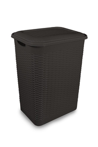 Product Καλάθι Απλύτων Πλαστικό Rattan 50Lt Ανθρακί base image