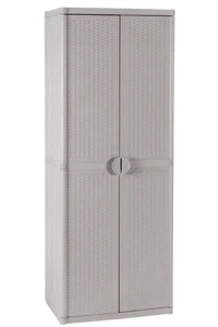 Product Ντουλάπα Πλαστική Δίφυλλη Με 4 Ράφια Rattan Γκρι base image