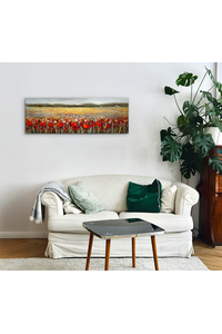 Product Πίνακας Ζωγραφικής Σε Καμβά 120x40cm "Αγρός - Τουλίπες" base image