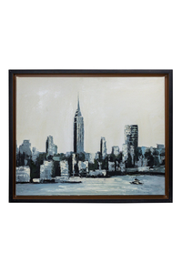 Product Πίνακας Ζωγραφικής Σε Καμβά Με Κορνίζα 50x40cm "New York Black & White" base image