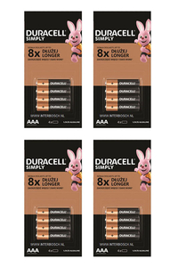 Product 16 pcs AAA Alcaline Batteries Duracel Simply base image
