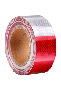 Product Self-Adhesive Reflective Tape Red - White 50mmX17m Benson 014246 base image
