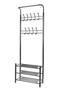 Product Clothes Hanger Rack With Shoe Shelf 192x29x65cm 00015744 base image