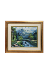 Product Πίνακας Ζωγραφικής Σε Καμβά Με Κορνίζα 35x30cm "Καταρράκτης" base image