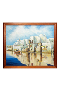 Product Πίνακας Ζωγραφικής Σε Καμβά Με Κορνίζα 65x55cm "Νησί" base image