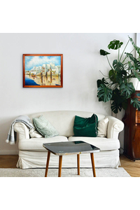 Product Πίνακας Ζωγραφικής Σε Καμβά Με Κορνίζα 65x55cm "Νησί" base image