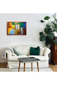 Product Πίνακας Ζωγραφικής Σε Καμβά Με Κορνίζα 96x66cm "Μοντέρνο Σχέδιο" base image