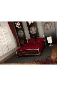 Product Κρεβάτι Ημίδιπλο 110x190cm Μεταλλικό Σφυρίλατο Καφέ "Κέλλυ" base image