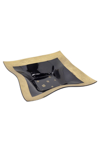 Product Πιατέλα Γυάλινη Μαύρο / Χρυσό 27x27x8.5cm base image