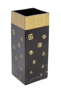 Product Βάζο Γυάλινο Μαύρο / Χρυσό 8x8x21cm base image