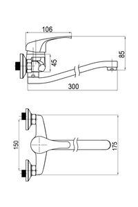 Product Wall Mountable Kitchen Faucet Oscar 22021 base image