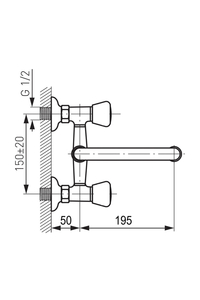 Product Wall Mountable Kitchen Faucet Nova 22061 base image