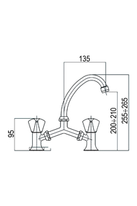 Product Wash Basin Bridge Faucet Nova 22062 base image