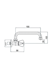 Product Wall Mountable Kitchen Faucet Single Nova 22066 base image