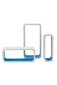 Product Ράφια Τοίχου MDF Λευκό / Σιέλ Σετ 3 τεμ. King M1105004/A base image