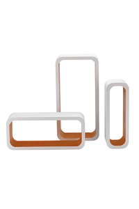 Product Ράφια Τοίχου MDF Λευκό / Πορτοκαλί Σετ 3 τεμ. King M1105004/D base image