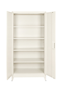 Product Double Door Metal Cabinet With 4 Shelves 90x45x191cm base image