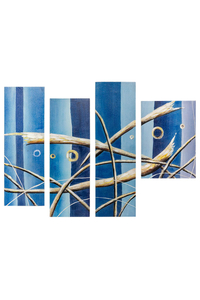 Product Πίνακας Ζωγραφικής Σε Καμβά 4 Τμημάτων 90x70cm "Μπλε" base image