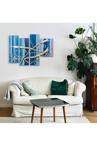 Product Πίνακας Ζωγραφικής Σε Καμβά 4 Τμημάτων 90x70cm "Μπλε" base image