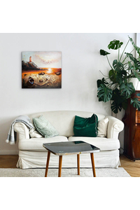 Product Πίνακας Ζωγραφικής Σε Καμβά 80x80cm "Φάρος Βάρκα" base image