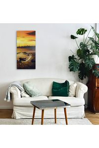 Product Πίνακας Ζωγραφικής Σε Καμβά 40x100cm "Φάρος-Βαρκούλα" base image