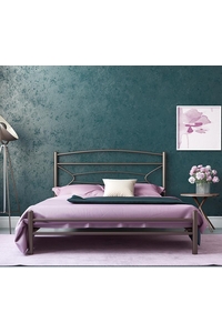 Product Κρεβάτι Μονό 90x190cm Μεταλλικό Σφυρήλατο Καφέ "Sam" base image