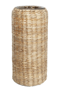 Product Βάζο Γυάλινο Με Ψάθινο Ρατάν 12x26cm base image