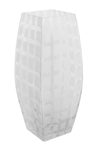 Product Βάζο Γυάλινο Διάφανο Καρό 10x10x25cm base image