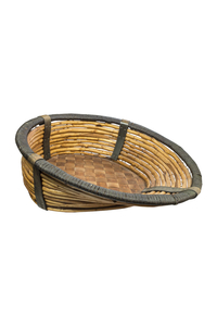 Product Καλάθι Ψάθινο Οβάλ Μαύρο/Καφέ Μεσαίο 230094 base image