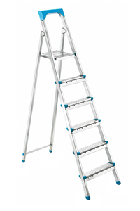 Product Foldable Metal Galvanized Ladder 5+1 Steps Sidirela GI200 base image