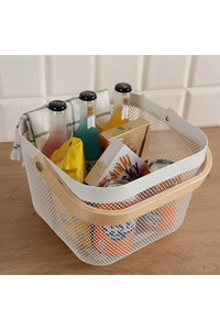 Product Καλάθι Μεταλλικό Γενικής Χρήσης 24x24x17cm Λευκό Sidirela W7120 base image
