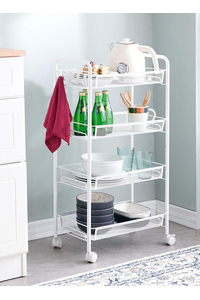 Product 4 Tier Kitchen Trolley White Roco base image