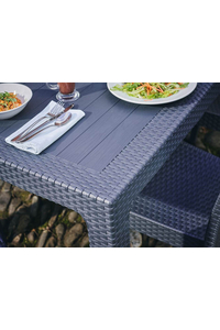 Product Plastic Rattan Table 90x90x75cm Grey base image